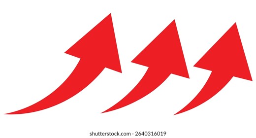red arrow. Red curve arrow vector. Red arrow icon. curve arrow icon. flat style.