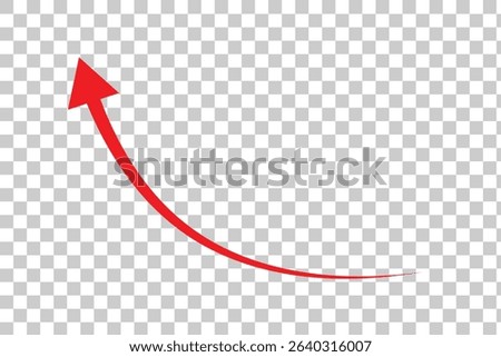 red arrow. Red curve arrow vector. Red arrow icon. curve arrow icon. flat style.