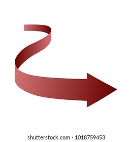 Red arrow curved ribbon