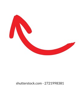 Flecha roja curvándose hacia arriba Vector