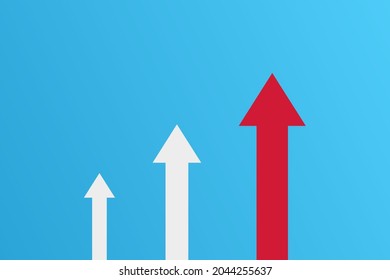 Red arrow directed upwards. Business concept illustration. Vector 