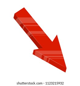 red arrow down design isolated on white background
