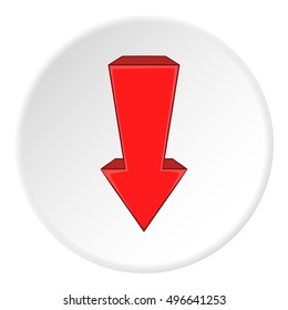 Red arrow down icon. artoon illustration of red arrow down vector icon for web