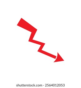 red arrow down, market crash, economic crisis, financial crisis, red going down loss concept