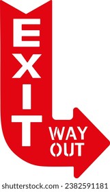 red arrow exit way out sign