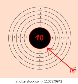 the red arrow flies to the target