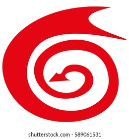 The red arrow in the form of serpentine