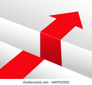 the red arrow goes along the surface towards the abyss and continues after the abyss ends