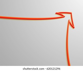 red arrow goes up white background