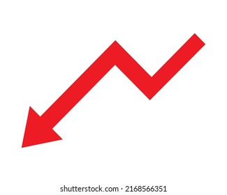 Red Arrow Going Down Stock Icon Stock Vector (Royalty Free) 2168566351 ...