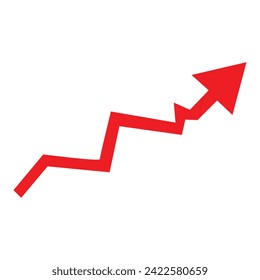 Red arrow going down stock icon on white background. Decrease, Bankruptcy, financial market crash icon for your web site design, logo, app. Vector illustration. Eps file 105.