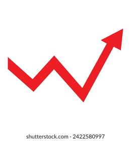 Red arrow going down stock icon on white background. Decrease, Bankruptcy, financial market crash icon for your web site design, logo, app. Vector illustration. Eps file 120.
