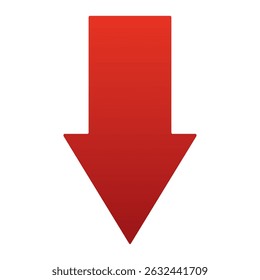 Red arrow going down stock icon on white background. Bankruptcy, financial market crash icon for your web site design, logo, app, UI. graph chart down trend symbol.chart going down sign.