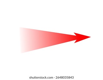Seta vermelha com efeito gradiente, transmitindo movimento forte e energia dinâmica em uma forma simples e em negrito.
