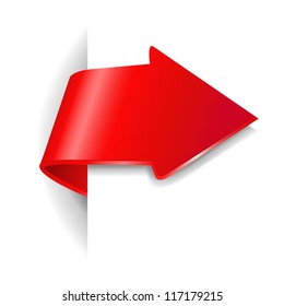 Red Arrow With Gradient Mesh,  Vector Illustration