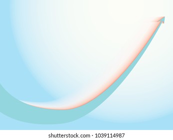red arrow graph goes up on a blue background