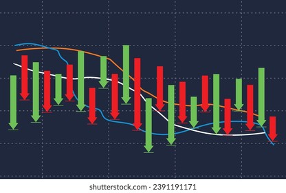 red arrow graph going down shows the economic stock exchange trading price dropping sharply