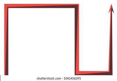 red arrow graph on white background