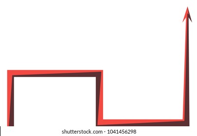 red arrow graph on white background