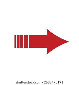 gráfico de seta vermelha apontando para a direita em um plano de fundo branco