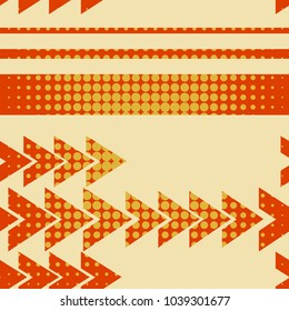 red Arrow with halftone dots . Dotted element for your Design . Vector Background . Linear shape