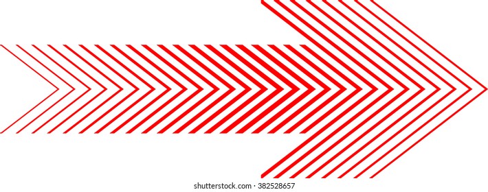 red Arrow with halftone lines . striped element for your Design . Vector Background . Linear shape 