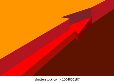 red arrow hidden in layers isometry, visual aid in section
