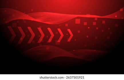 red arrow high technology cyberspace with shine light abstract background