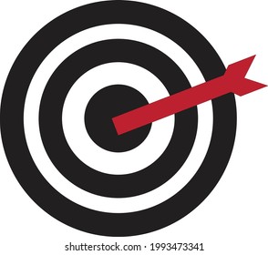 A red Arrow Hit Target Bulls Eye