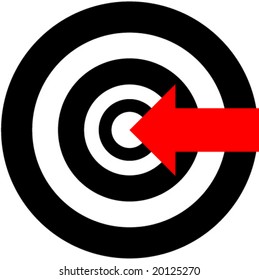 A red arrow hitting on bullseye