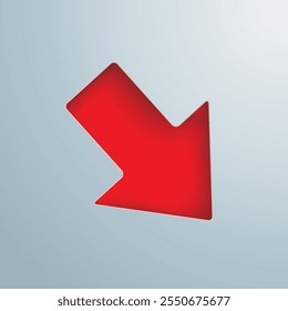 Red arrow hole cover. Eps 10 vector file.