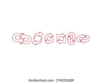 Vector de diseño de icono de flecha roja