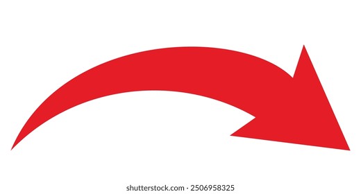 Icono de flecha roja en estilo plano sobre fondo blanco. Iconos para sus aplicaciones, diseños, logotipos y Web.