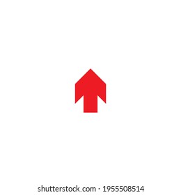 red arrow up icon. Forward, growth sign. Isolated on white. Upload icon.  Upgrade sign. Speed up, scroll or swipe button. North pointing arrow.