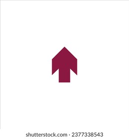 red arrow up icon. Forward, growth, rush sign. Isolated on white. Upload icon. Upgrade sign. Speed up, scroll or swipe button. bolide, rocket shaped pointing arrow.