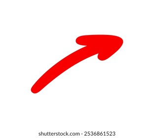 Red arrow icon. Grunge arrow brush. Grunge arrow paint vector design and illustration.

