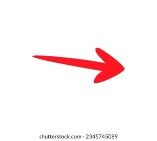 Red arrow icon. Arrow indicates the direction symbol. Curved arrow sign vector design and illustration.
