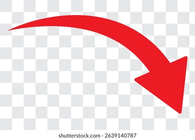 Red arrow icon indicating different direction. icon isolated on a transparent background for website banners ads and design elements. png