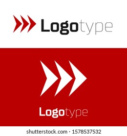 Red Arrow icon isolated on white background. Direction Arrowhead symbol. Navigation pointer sign. Logo design template element. Vector Illustration