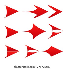 red arrow icon logo next sign illustration set isolated background