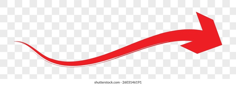 Red arrow icon. Long red arrow icon.