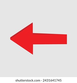 icono de flecha roja sobre fondo blanco claro. Ilustración vectorial. Archivo Eps 665.