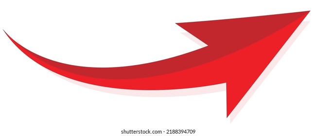 red arrow icon on white background. flat style. arrow icon for your web site design, logo, app, UI. arrow indicated the direction symbol. curved arrow sign