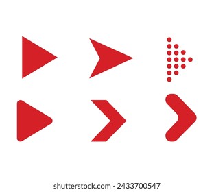 Red arrow icon on the white background for website application