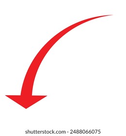 red arrow icon on white background. flat style. arrow icon for your web site design, logo, app, UI. arrow indicated the direction symbol. curved arrow sign.