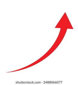 red arrow icon on white background. flat style. arrow icon for your web site design, logo, app, UI. arrow indicated the direction symbol. curved arrow sign.