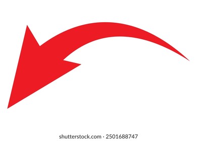 red arrow icon on white background. flat style. arrow icon for your web site design, logo, app, UI. arrow indicated the direction symbol. curved arrow sign.