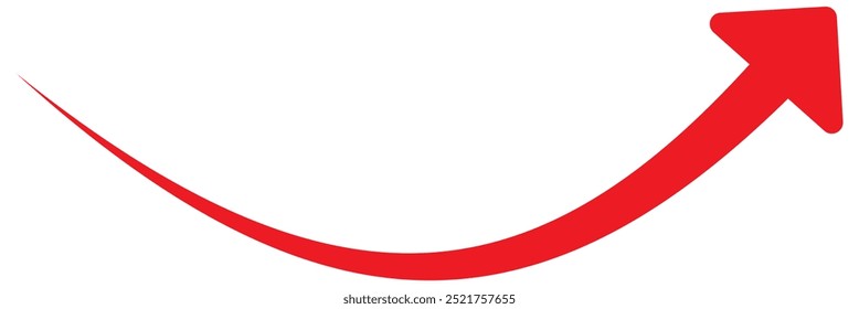 red arrow icon on white background. flat style. arrow icon for your web site design, logo, app, UI. arrow indicated the direction symbol. curved arrow sign.