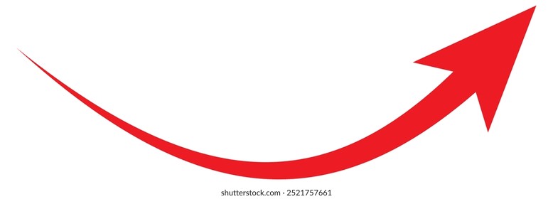 red arrow icon on white background. flat style. arrow icon for your web site design, logo, app, UI. arrow indicated the direction symbol. curved arrow sign.