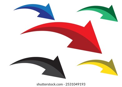 red arrow icon on white background. flat style. arrow icon for your web site design, logo, app, UI. arrow indicated the direction symbol. curved arrow sign